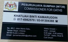 Commissioner for oaths kuala lumpur