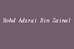 Mohd Adzrai Bin Zainal business logo picture