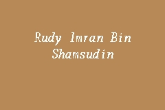 Rudy imran shamsudin
