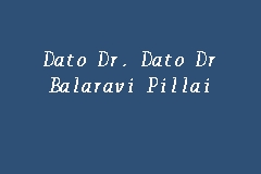 Dato Dr. Balaravi Pillai business logo picture