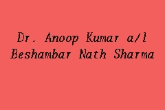 Dr. Anoop Kumar a/l Beshambar Nath Sharma business logo picture