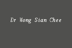 Dr Wong Sian Chee business logo picture
