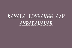 Kamala Loshanee A/P Ambalavanar, Private Commissioner for Oaths in Sri