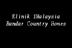 Klinik 1Malaysia Bandar Country Homes business logo picture