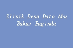 Klinik Desa Dato Abu Bakar Baginda business logo picture