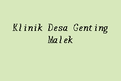 Klinik Desa Genting Malek business logo picture