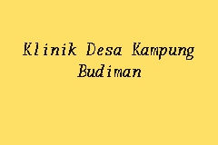 Klinik Desa Kampung Budiman business logo picture