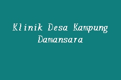 Klinik Desa Kampung Damansara business logo picture