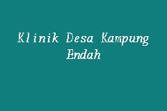 Klinik Desa Kampung Endah business logo picture