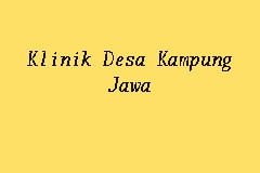 Klinik Desa Kampung Jawa business logo picture