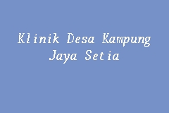 Klinik Desa Kampung Jaya Setia business logo picture