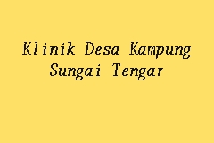 Klinik Desa Kampung Sungai Tengar business logo picture