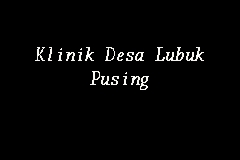 Klinik Desa Kampung Lubuk Pusing business logo picture