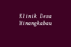 Klinik Desa Kampung Sesapan Batu Minangkabau business logo picture