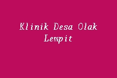 Klinik Desa Olak Lempit business logo picture