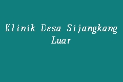 Klinik Desa Sijangkang Luar business logo picture