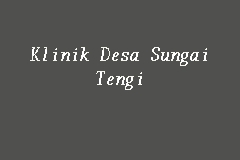 Klinik Desa Sungai Tengi business logo picture