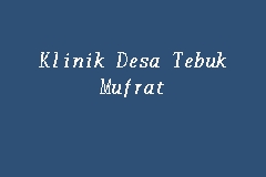 Klinik Desa Tebuk Mufrat business logo picture