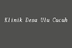 Klinik Desa Ulu Cucuh business logo picture