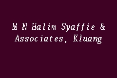 M N Halim Syaffie & Associates, Kluang business logo picture