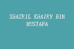 SHAZRIL KHAIRY BIN MUSTAFA business logo picture