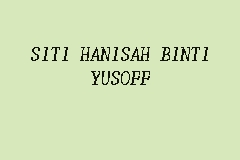 SITI HANISAH BINTI YUSOFF business logo picture