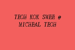 TEOH KOK SWEE @ MICHEAL TEOH business logo picture