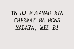TN HJ MOHAMAD BIN CHEKMAT-BA HONS MALAYA, MED BI business logo picture